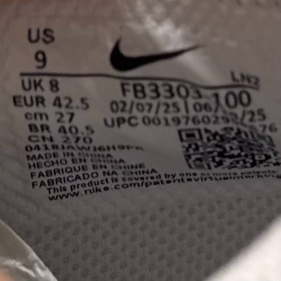 Nike Vapor Speed 3 White Summit White Football Cleats FB3303-100 Men\'s Size 9 main image 5